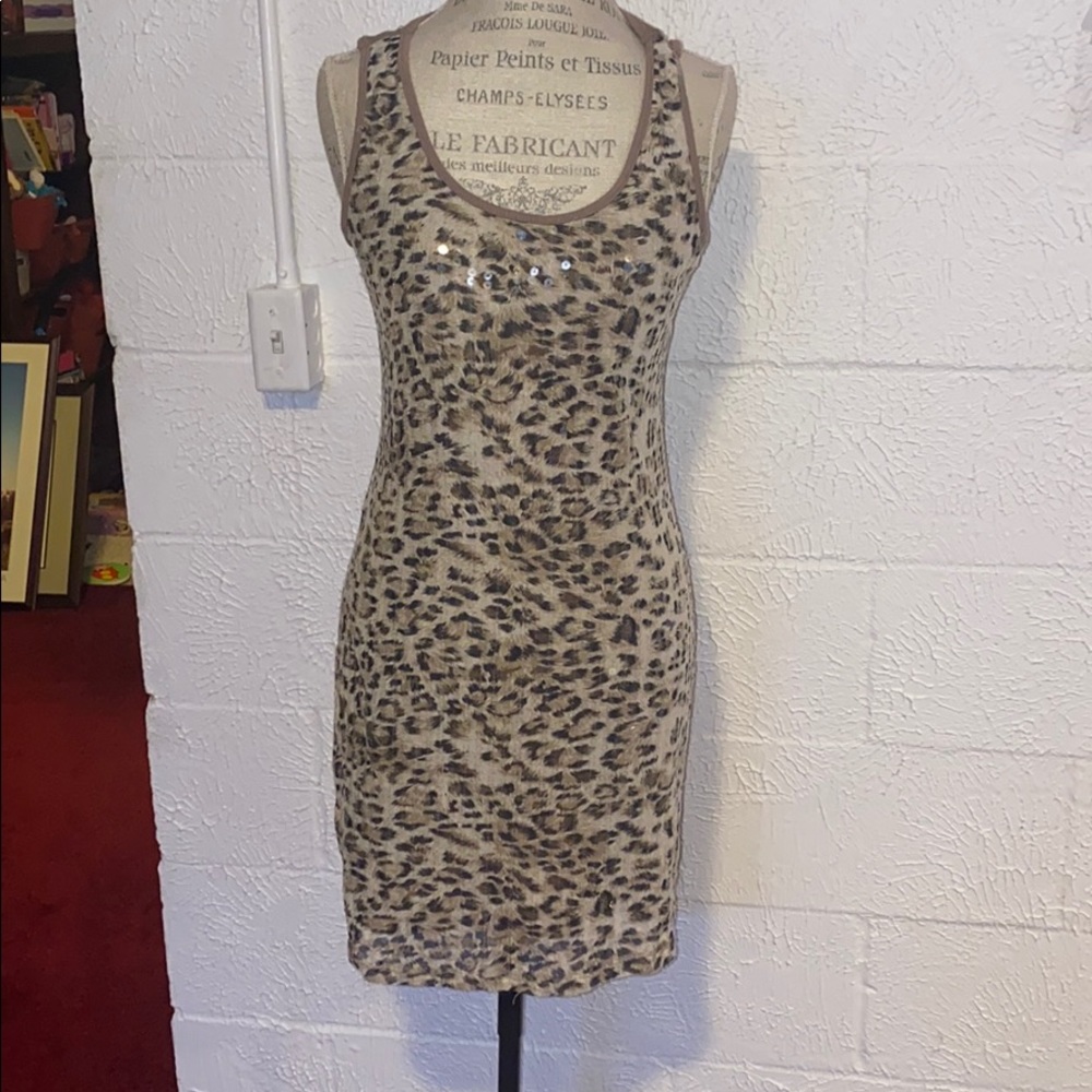 Leopard sequin tank top